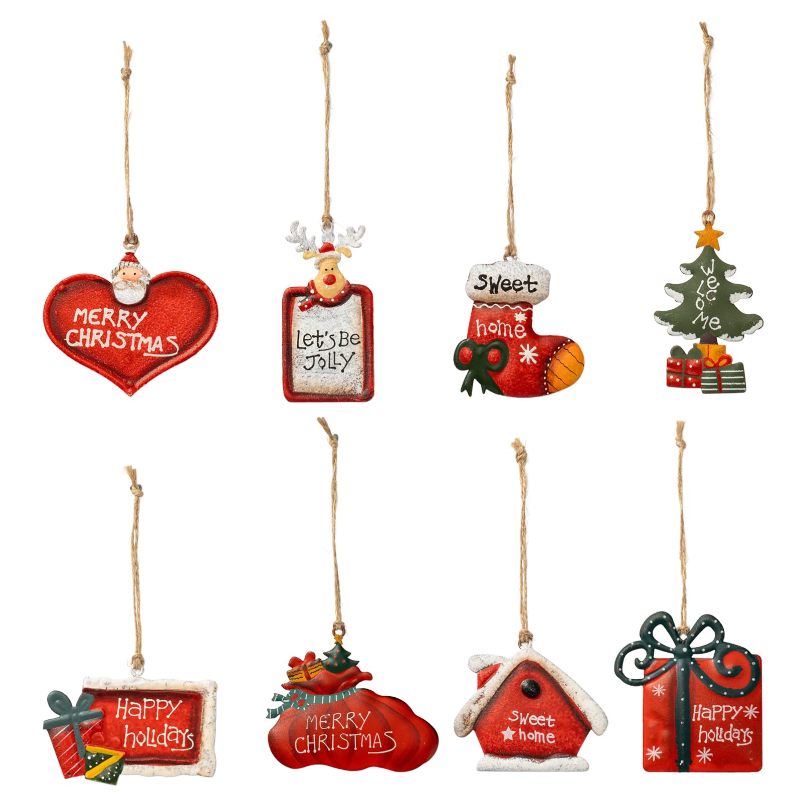 Amazon.co.jp: Crafjie クリスマスツリーオーナメント ブリキサンタ